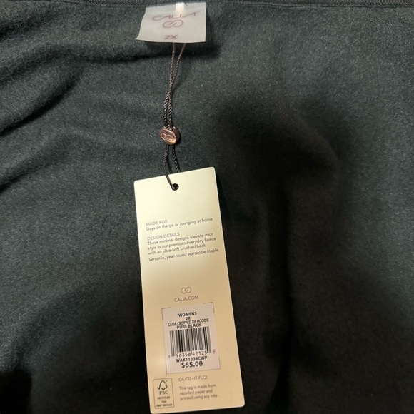 CALIA Women's Cropped Zip Hoodie in Pure Black - Size 2X - Picture 14 of 14